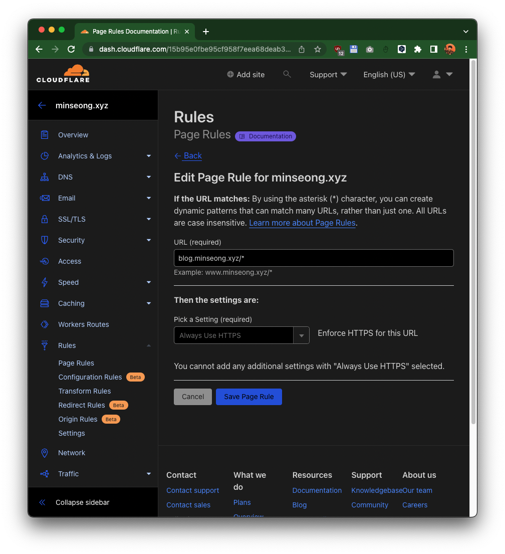 page rule