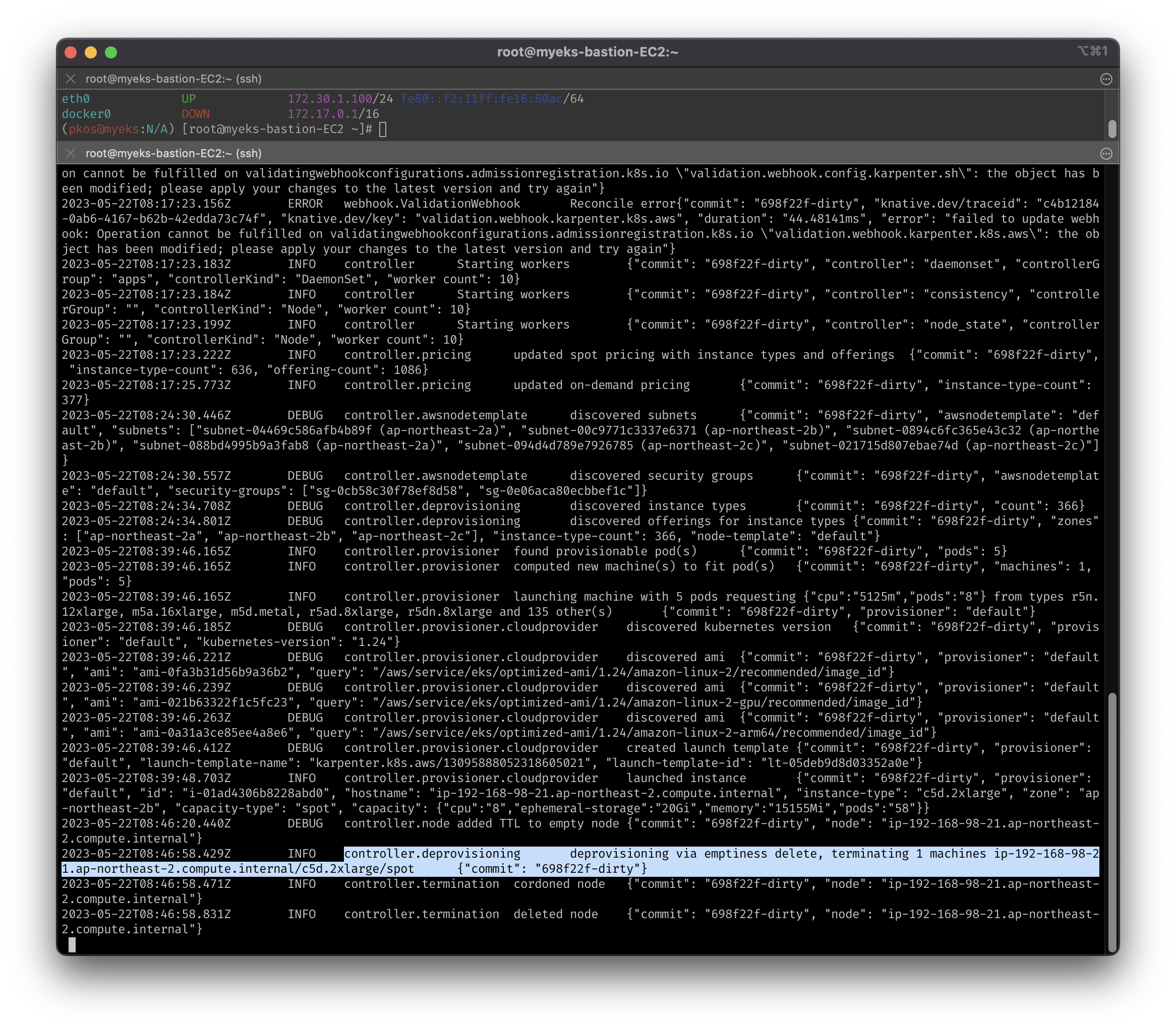 karpenter-terminates-spot-instance-ttlSecondsAfterEmpty