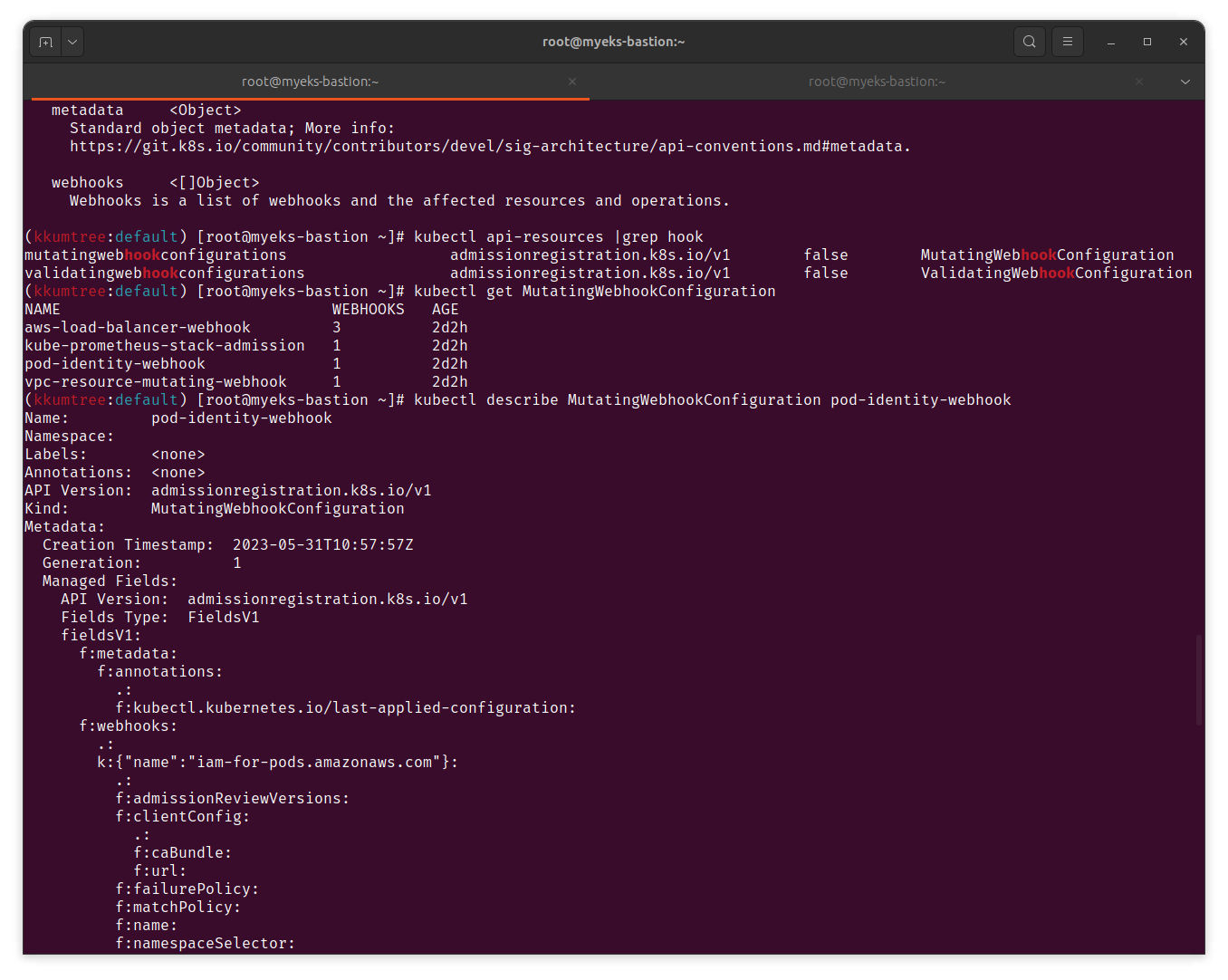 configurated Mutaing and Validating Webhook