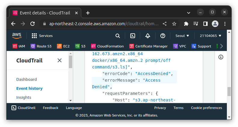 AccessDenied in ListBucket