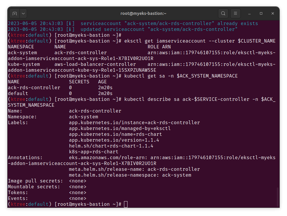 install ACK RDS Controller