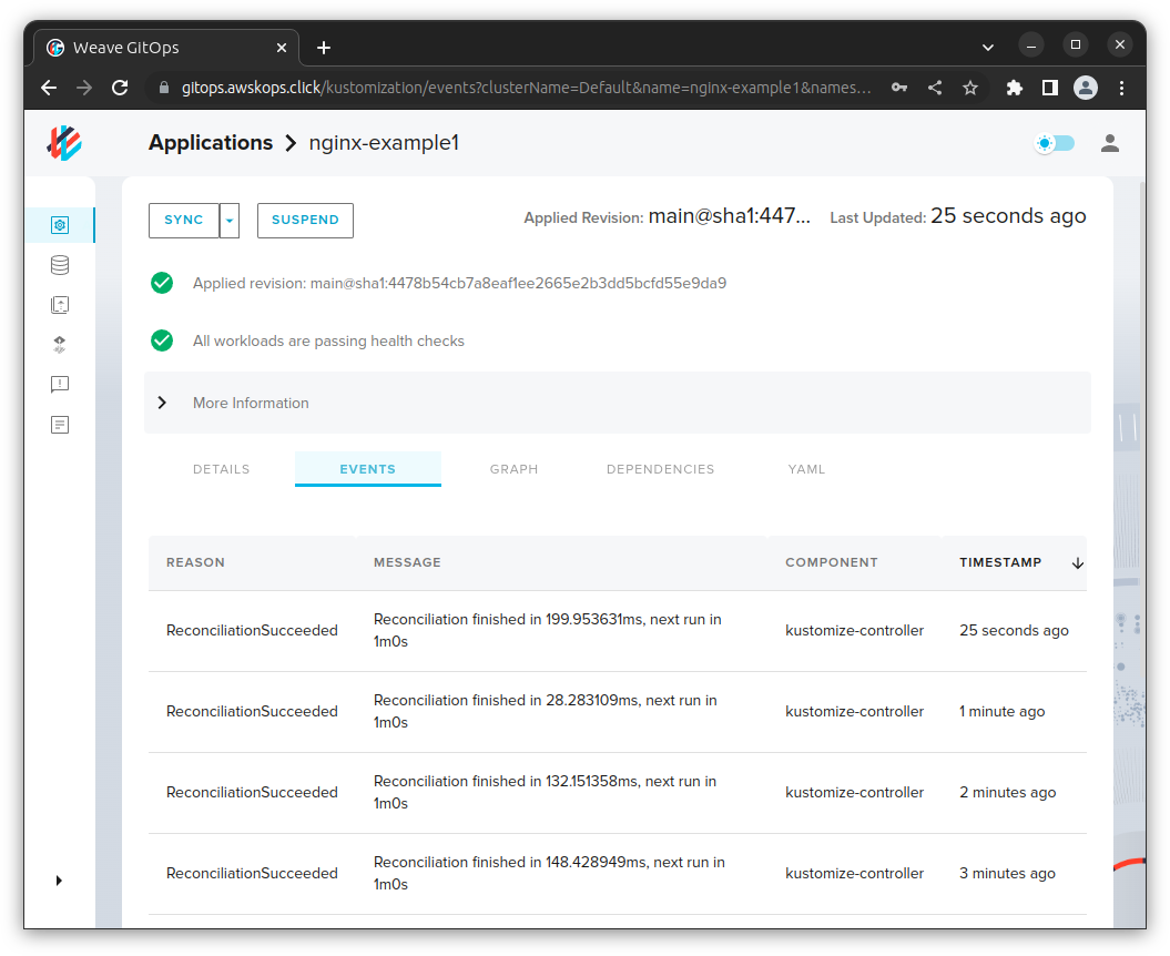 kustomization reconciliation with existed pod and service