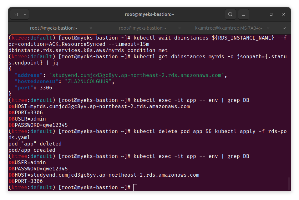 rollout pod to apply changed env