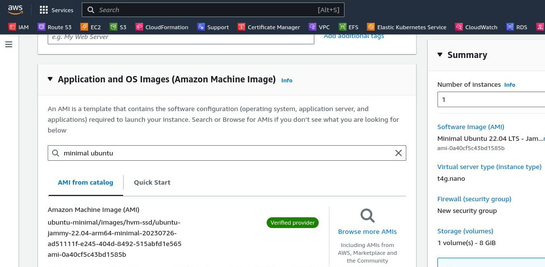 AMI in AWS web console