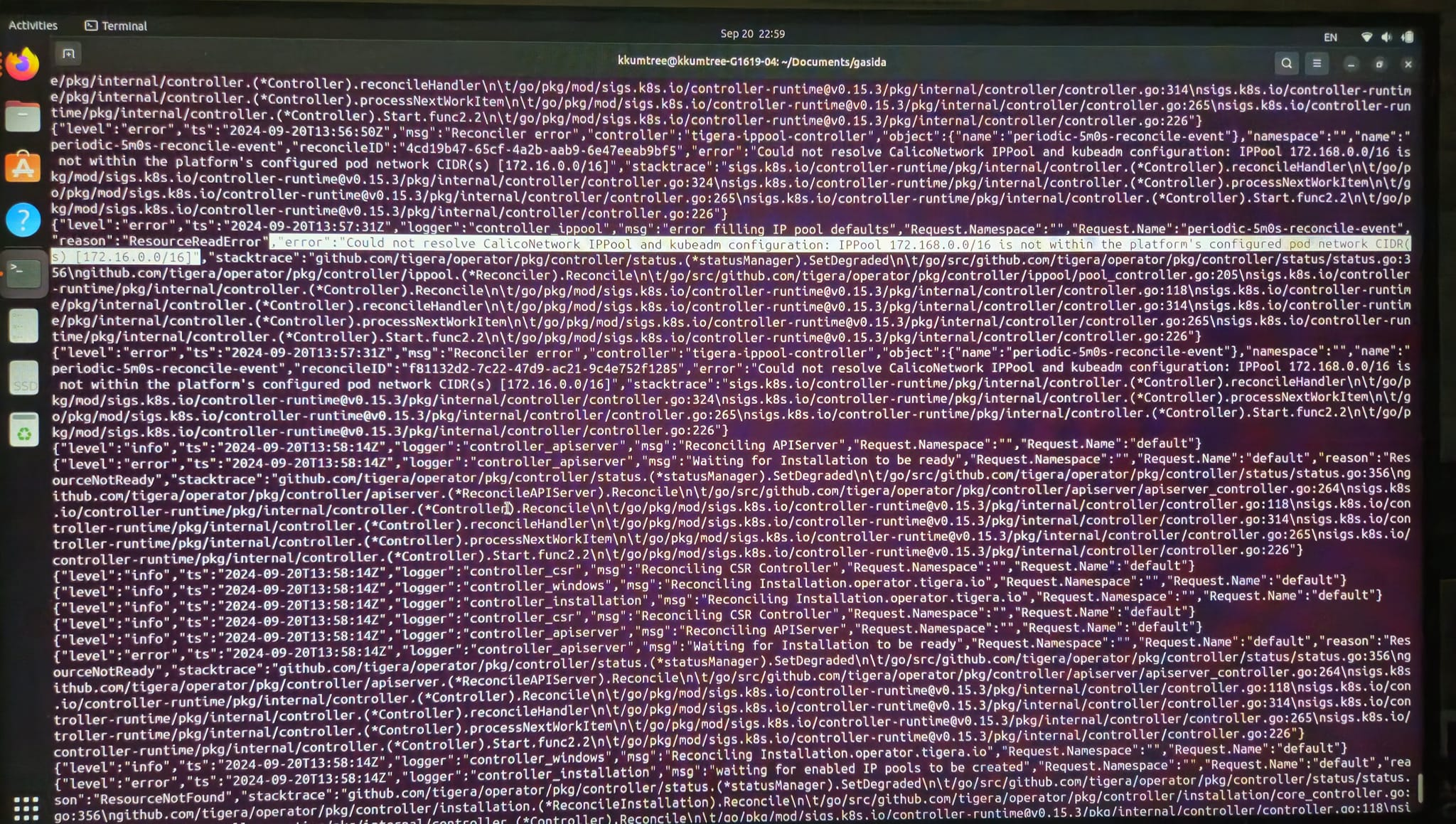 calico-kubeadm-errorlog