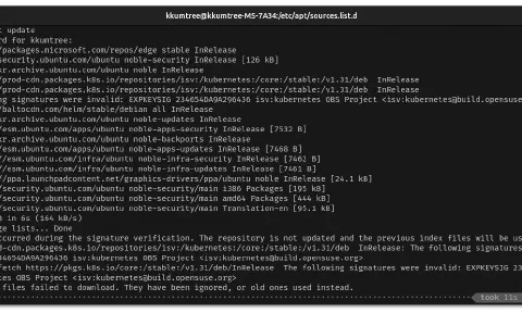 The following signatures were invalid: EXPKEYSIG