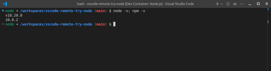 check node version to confirm node installation