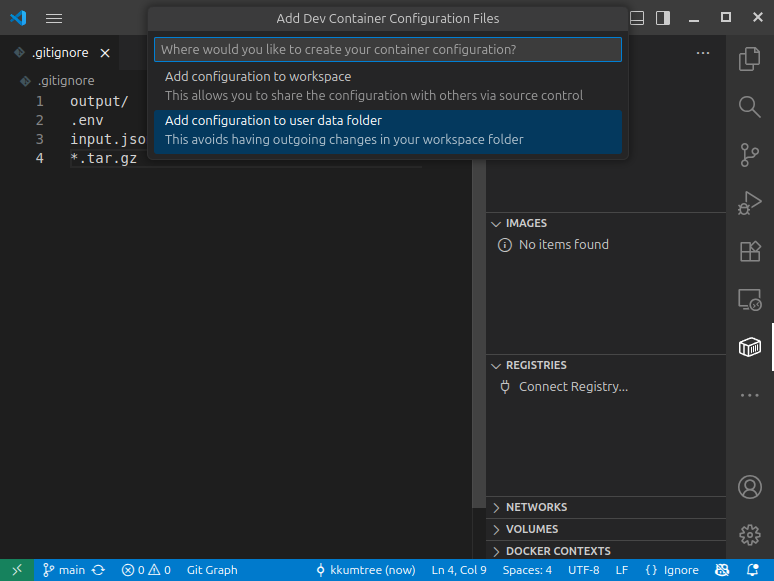 select where config will be saved in