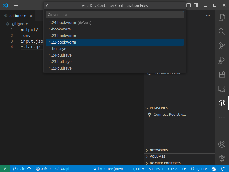 select golang version