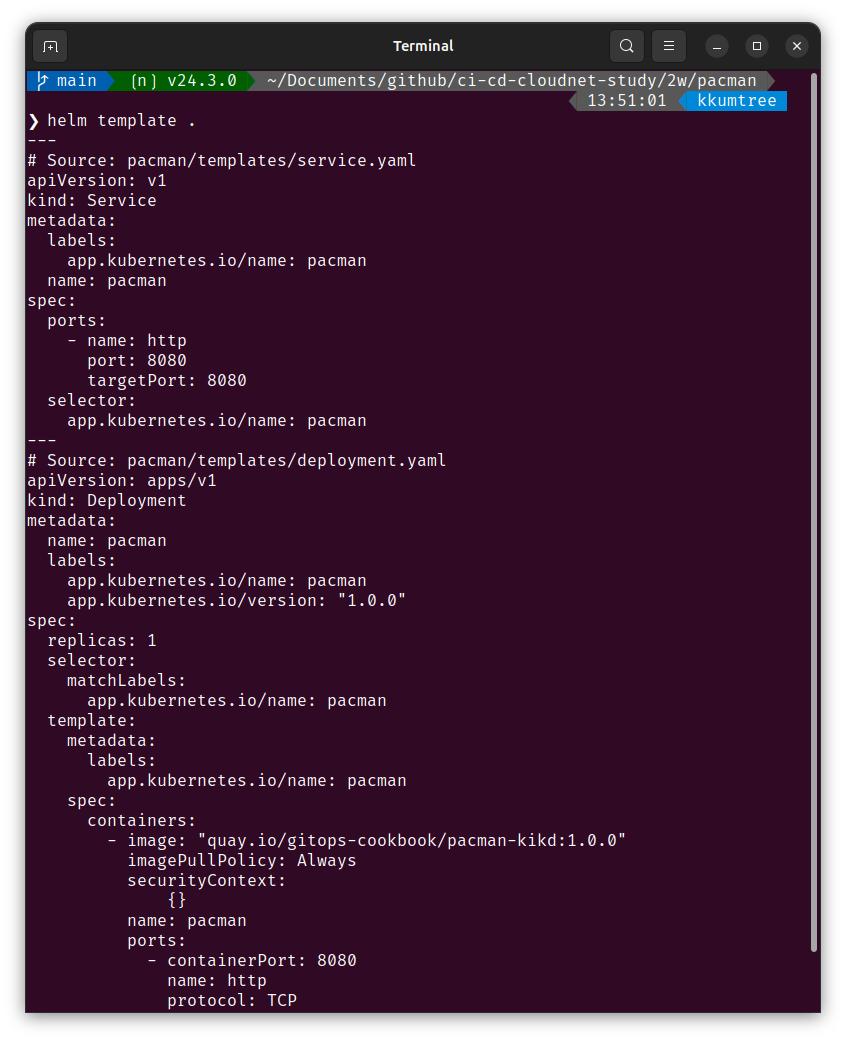 local rendering to yaml