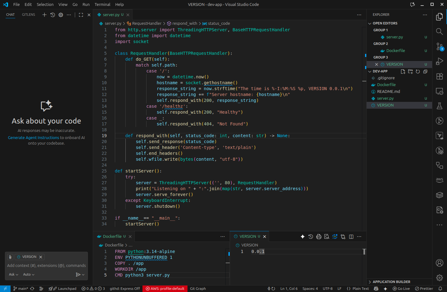 add python sample app