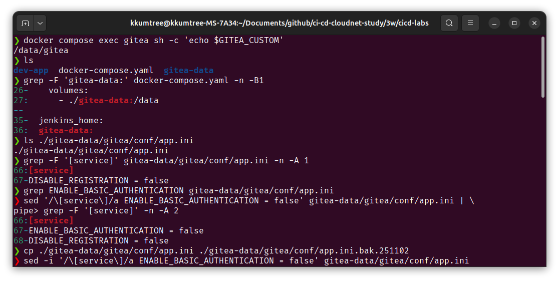 disable gitea basic auth