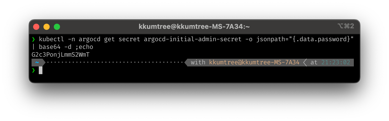 check argocd initial secret