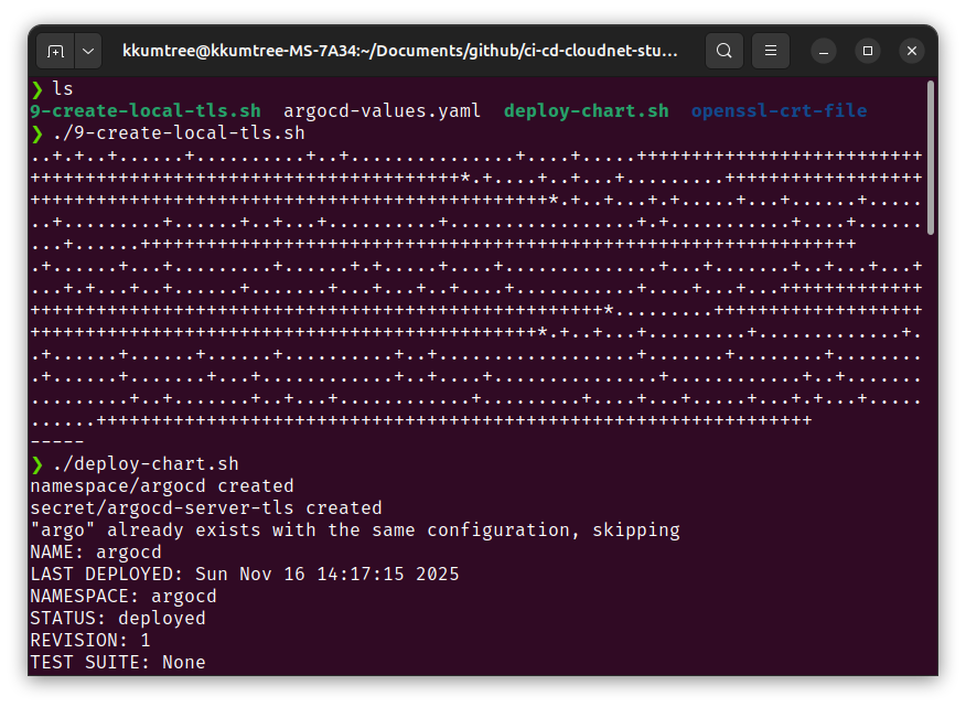 creat cert and deploy argocd server in tls mode