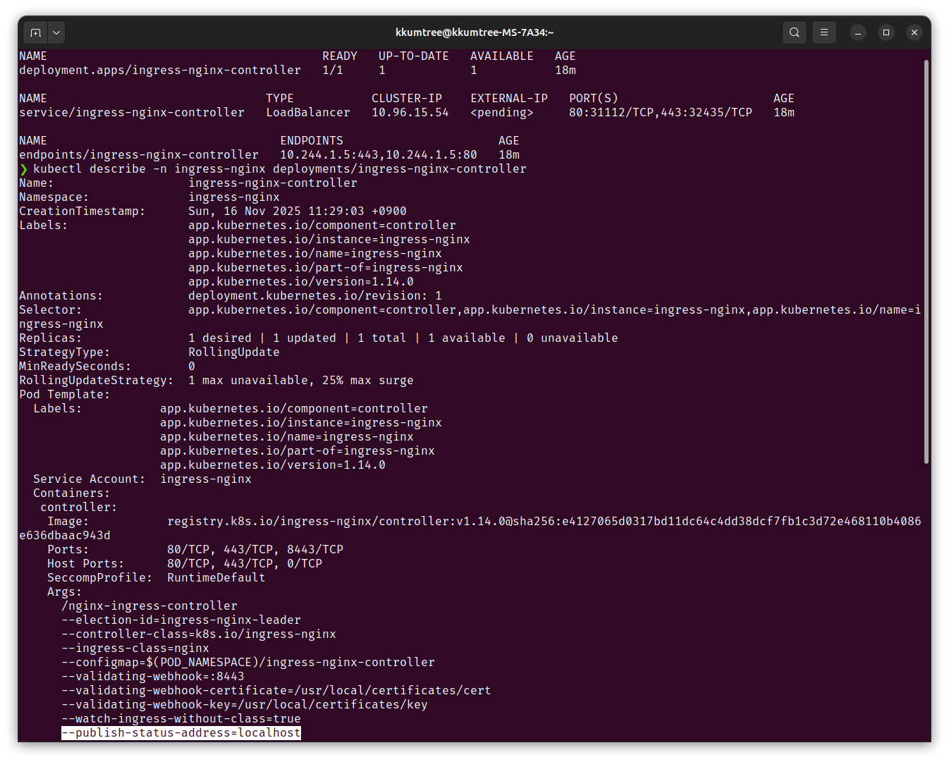 deploy ingress-nginx in kind